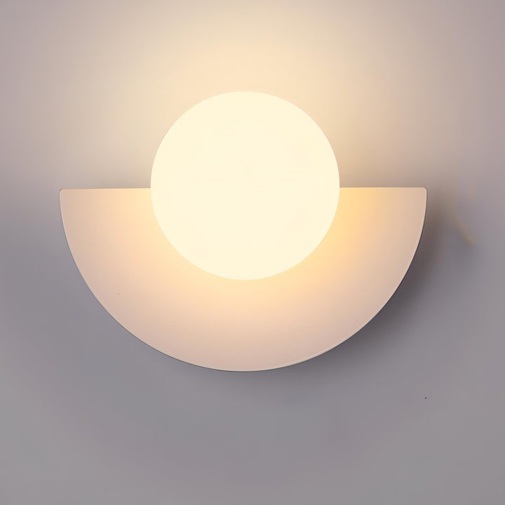 Nordic Semi - Round LED Wall Lamp Modern Design - Wandleuchte - White - Oaksoho