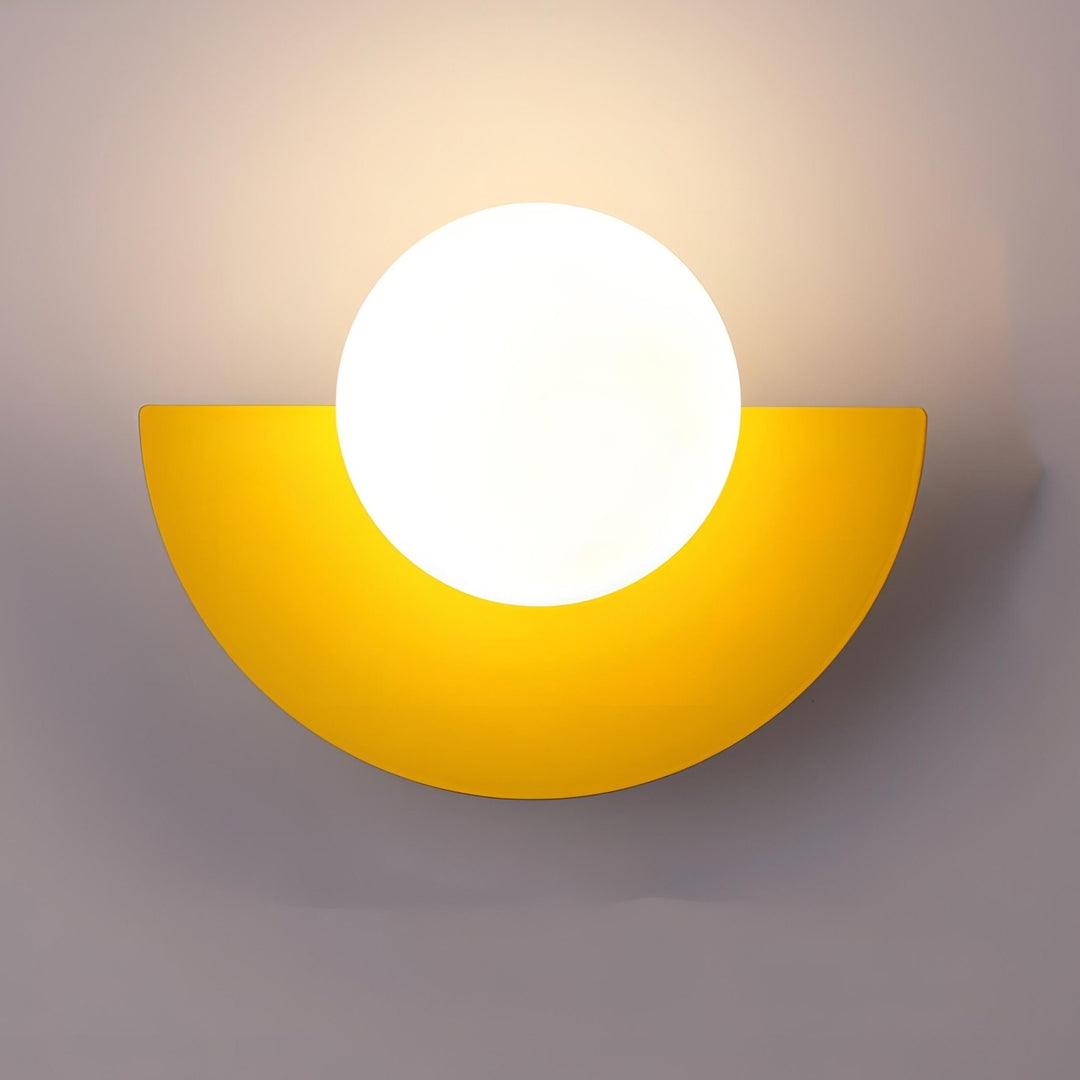 Nordic Semi - Round LED Wall Lamp Modern Design - Wandleuchte - Yellow - Oaksoho