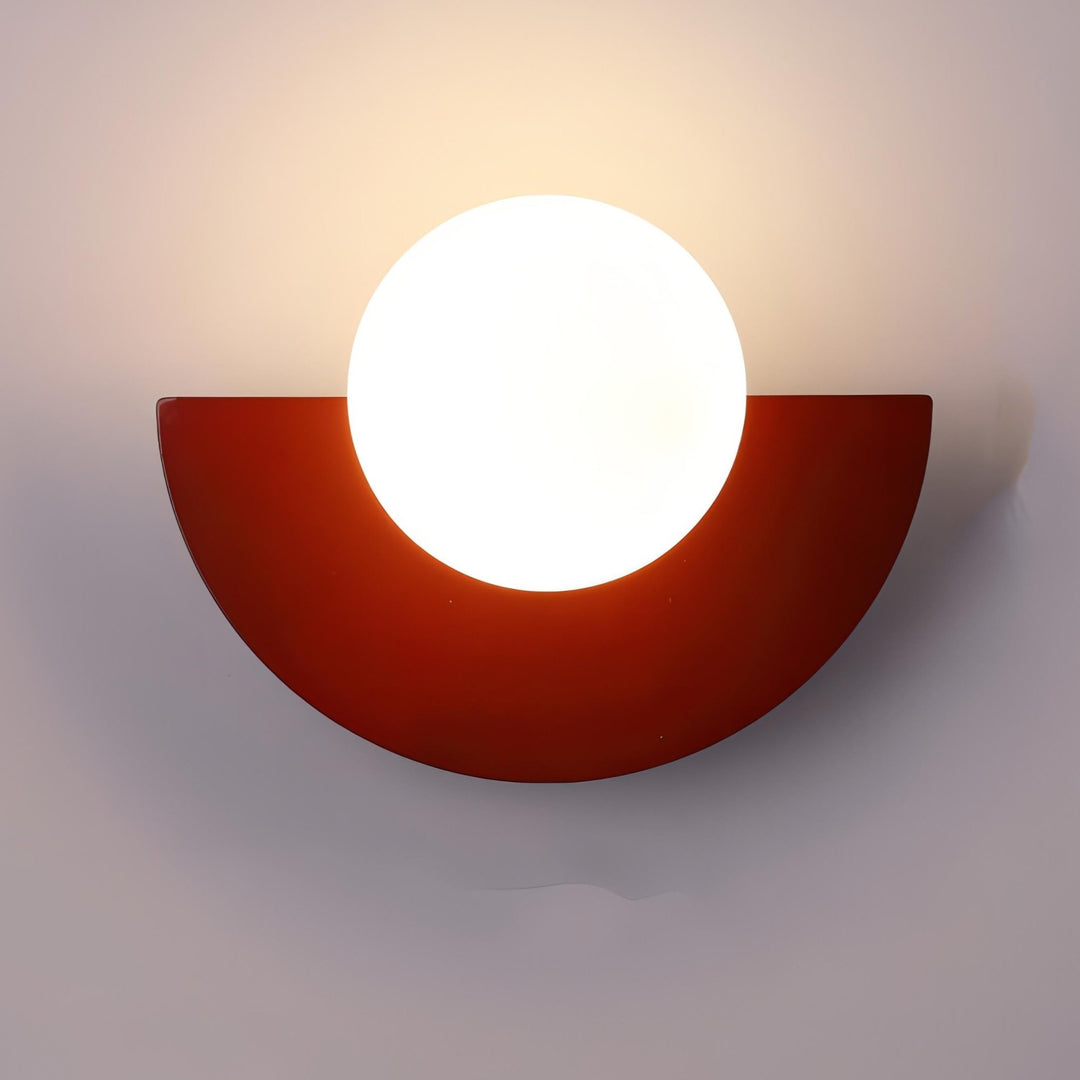 Nordic Semi - Round LED Wall Lamp Modern Design - Wandleuchte - Red - Oaksoho