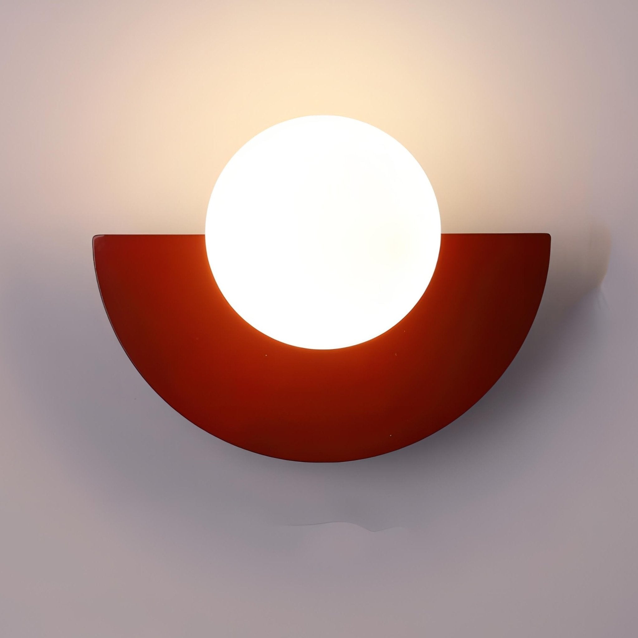 Nordic Semi - Round LED Wall Lamp Modern Design - Wandleuchte - Red - Oaksoho