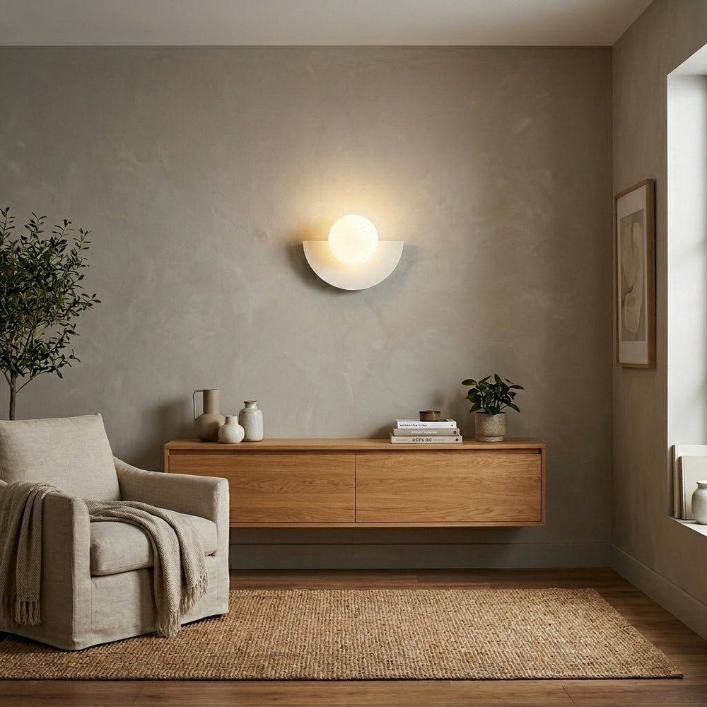 Nordic Semi - Round LED Wall Lamp Modern Design - Wandleuchte - White - Oaksoho