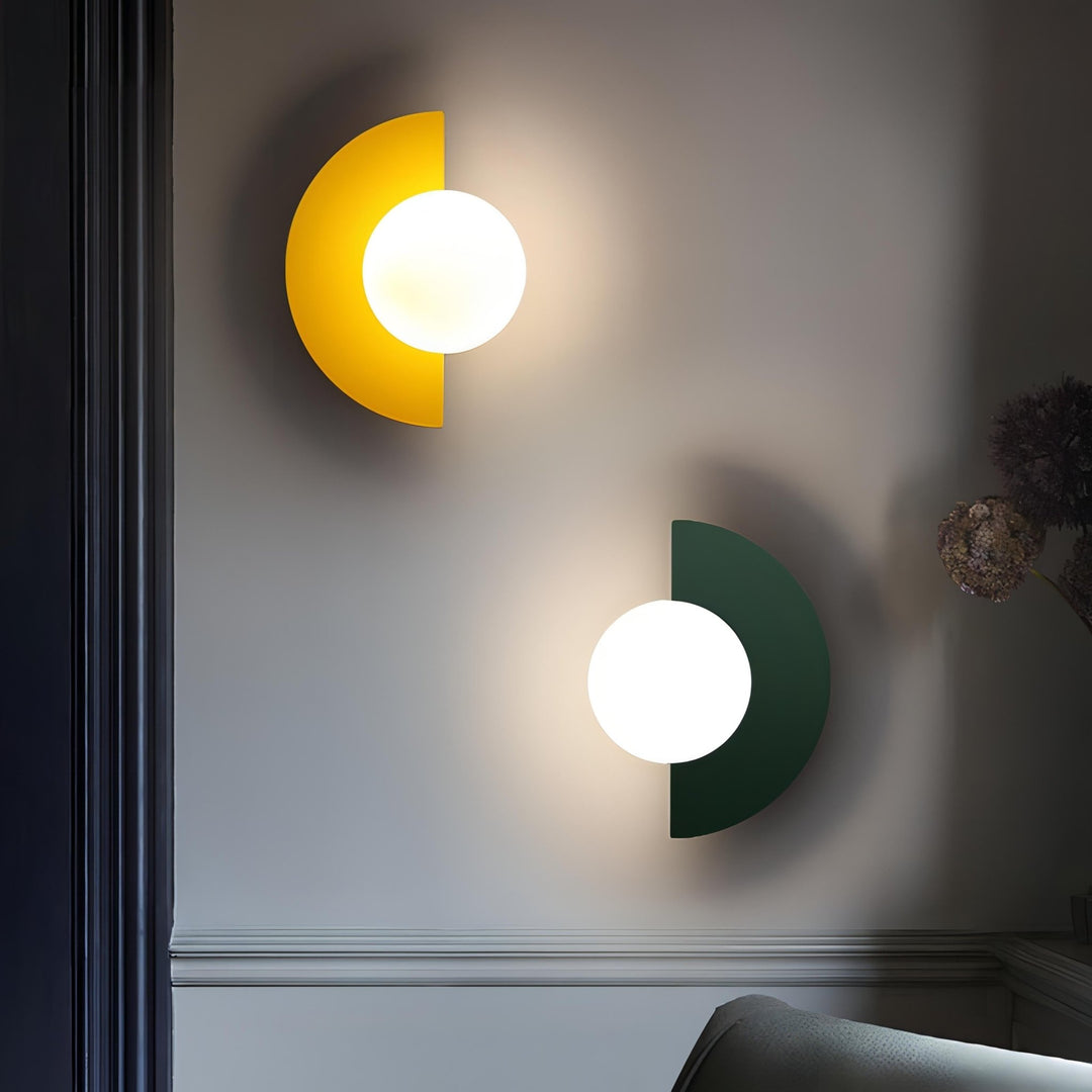 Nordic Semi - Round LED Wall Lamp Modern Design - Wandleuchte - Green - Oaksoho