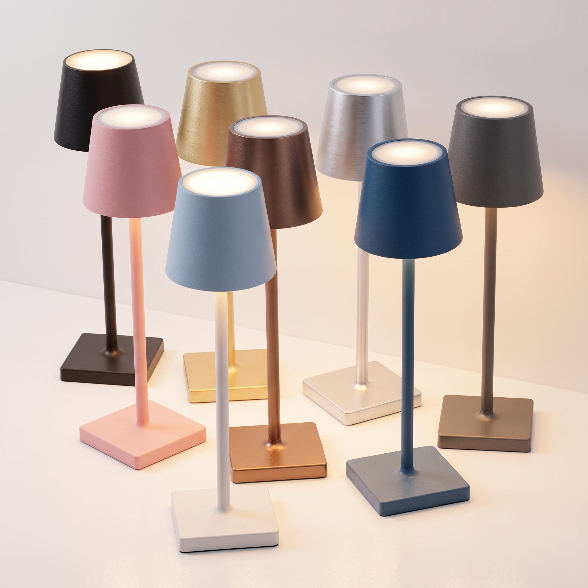 Nordic Slim Desk Lamp with Conical Shade - Table Lamps - Blue - Oaksoho