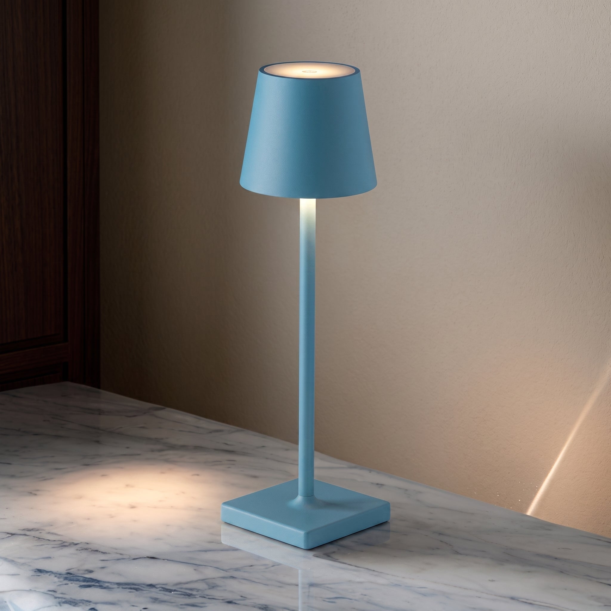 Nordic Slim Desk Lamp with Conical Shade - Table Lamps - Blue - Oaksoho