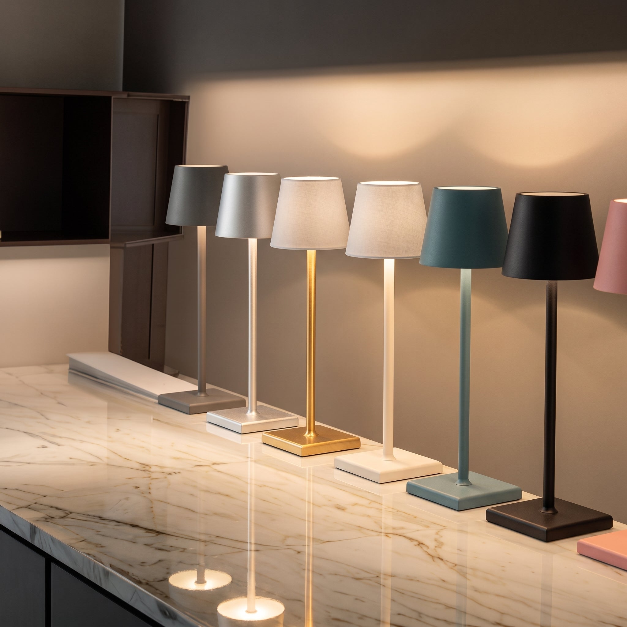 Nordic Slim Desk Lamp with Conical Shade - Table Lamps - Blue - Oaksoho