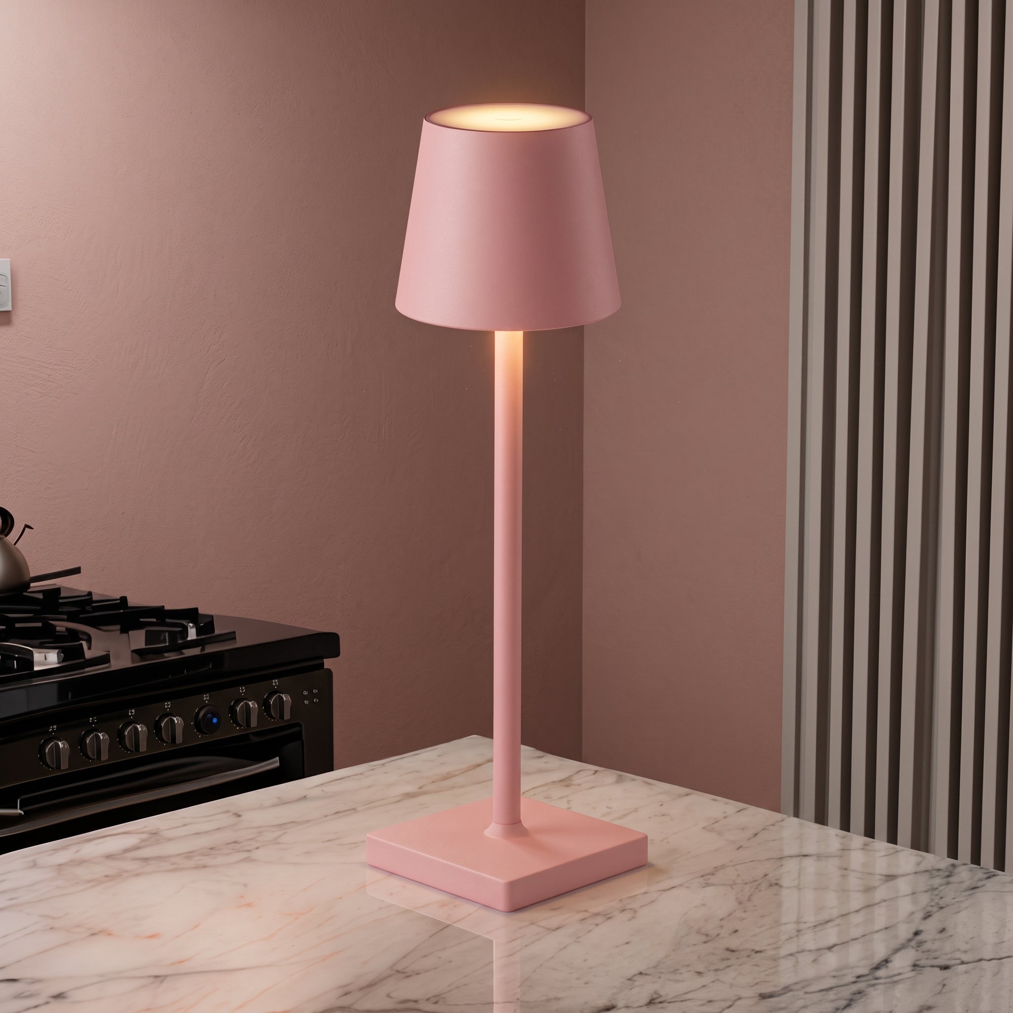 Nordic Slim Desk Lamp with Conical Shade - Table Lamps - Pink - Oaksoho