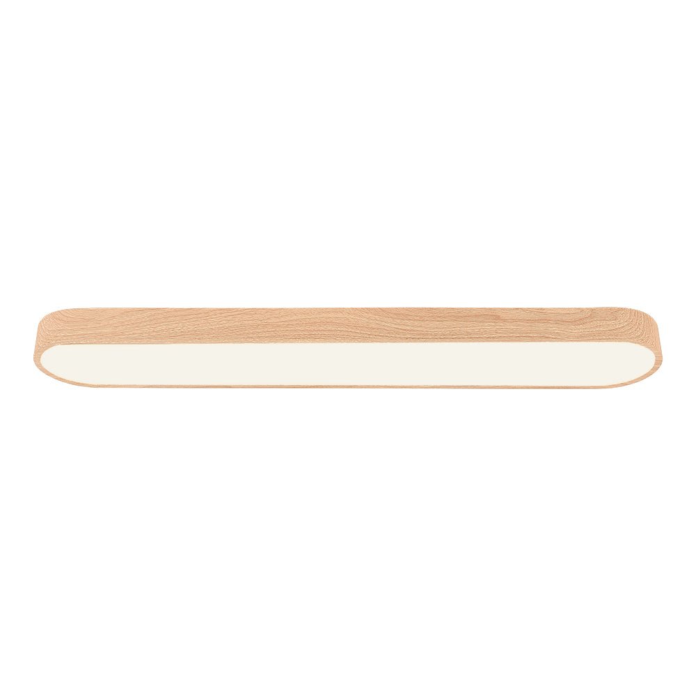 Oak Wood Linear LED Flush Mount Ceiling Light - Ceiling Light Fixtures - Light Brown - Oak Soho