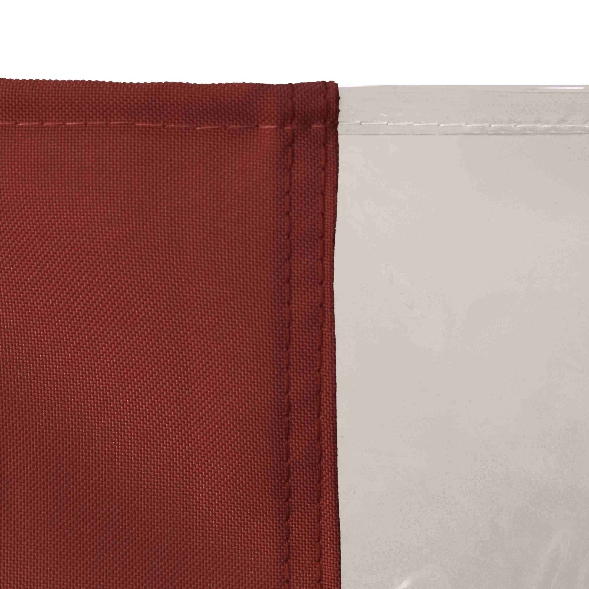 Outdoor Curtain with Transparent Window and Eyelets - Outdoor Curtain - Red - Oaksoho