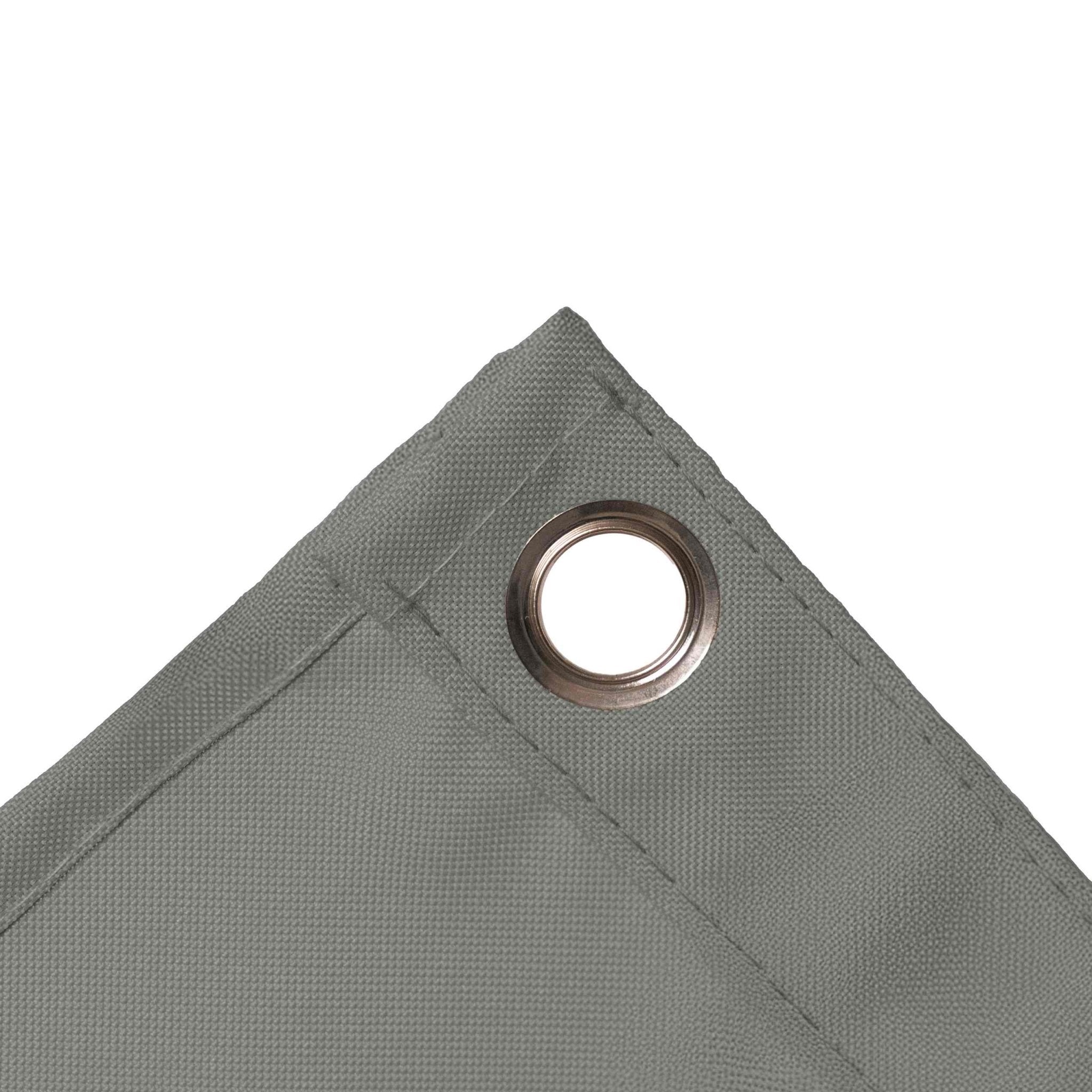 Outdoor Curtain with Transparent Window and Eyelets - Outdoor Curtain - Grey - Oaksoho
