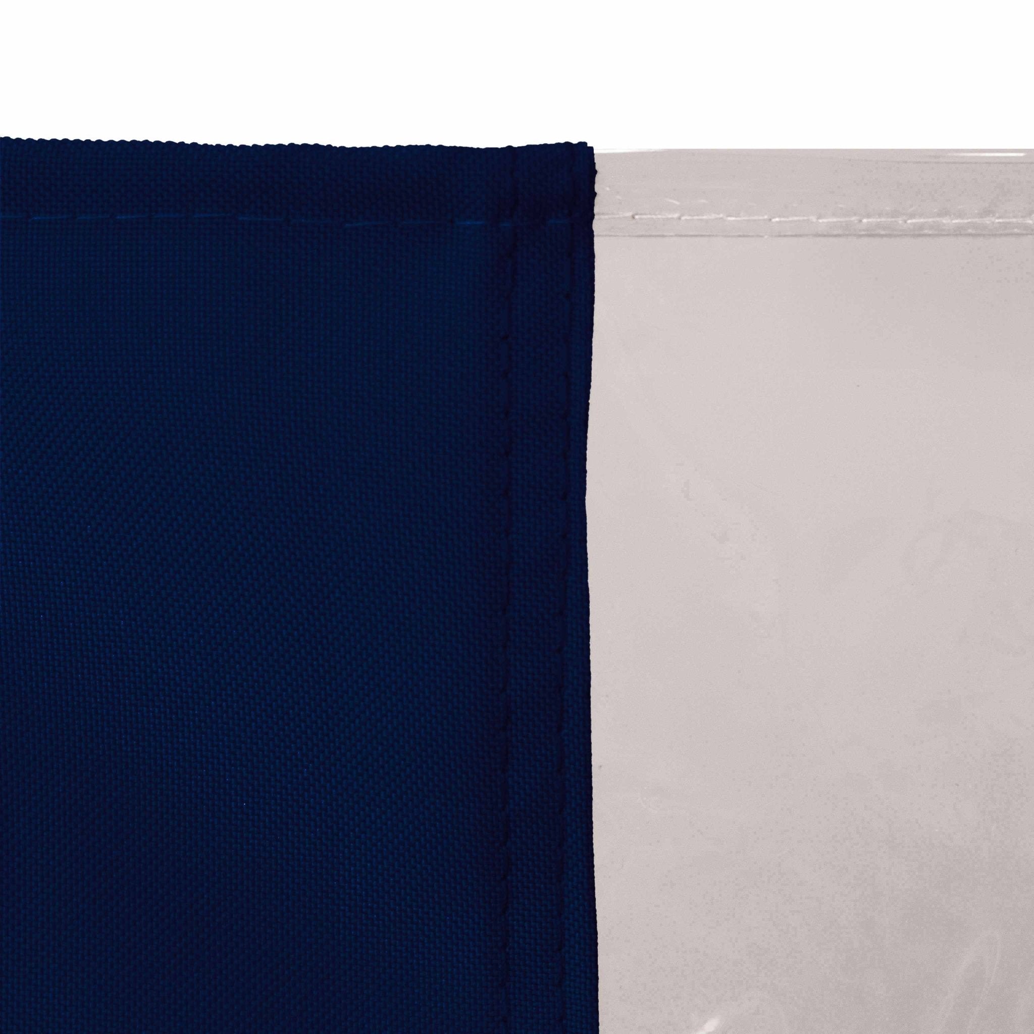 Outdoor Curtain with Transparent Window and Eyelets - Outdoor Curtain - Blue - Oaksoho