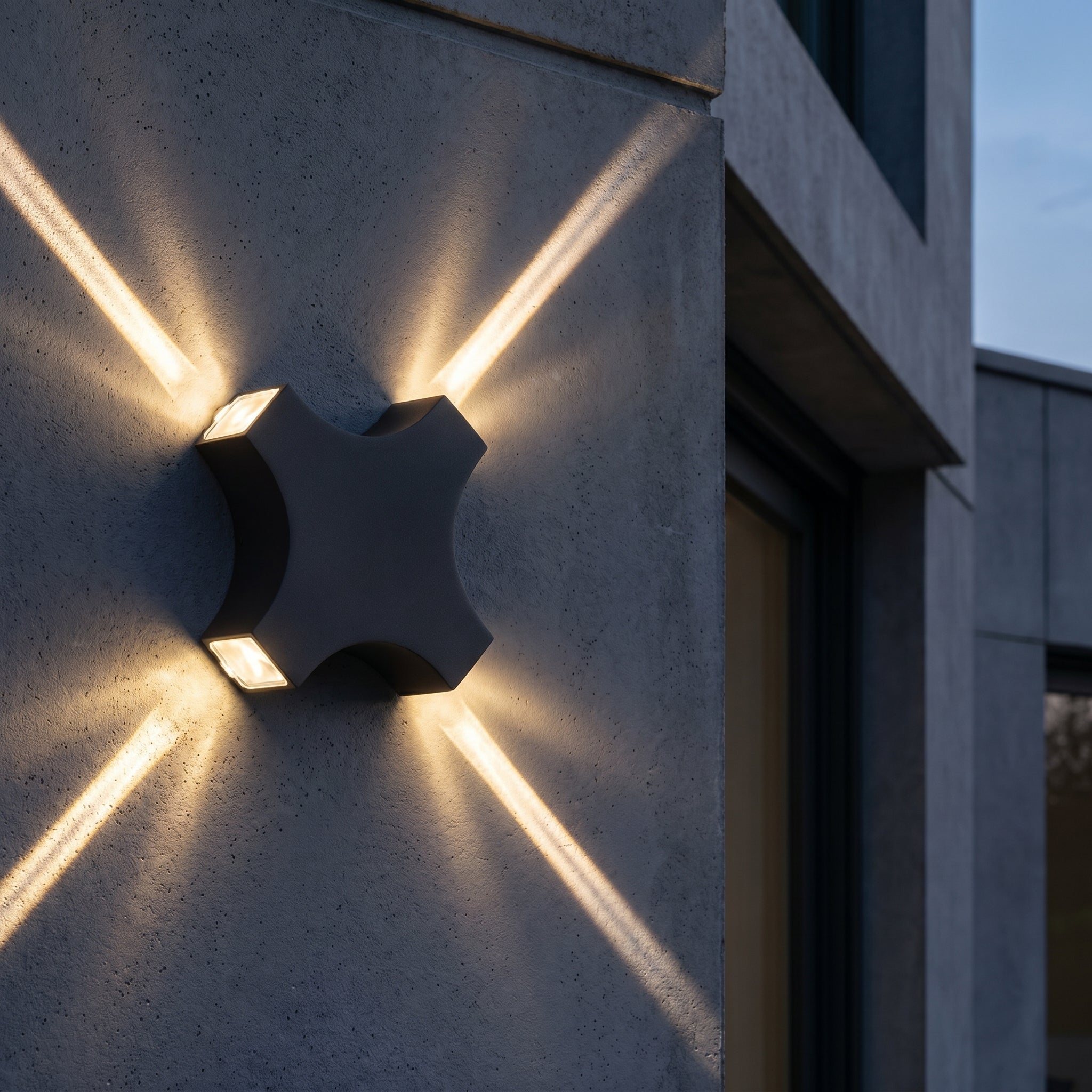 Outdoor LED 4 - Directional Cross Wall Light - Wall Light - Oaksoho