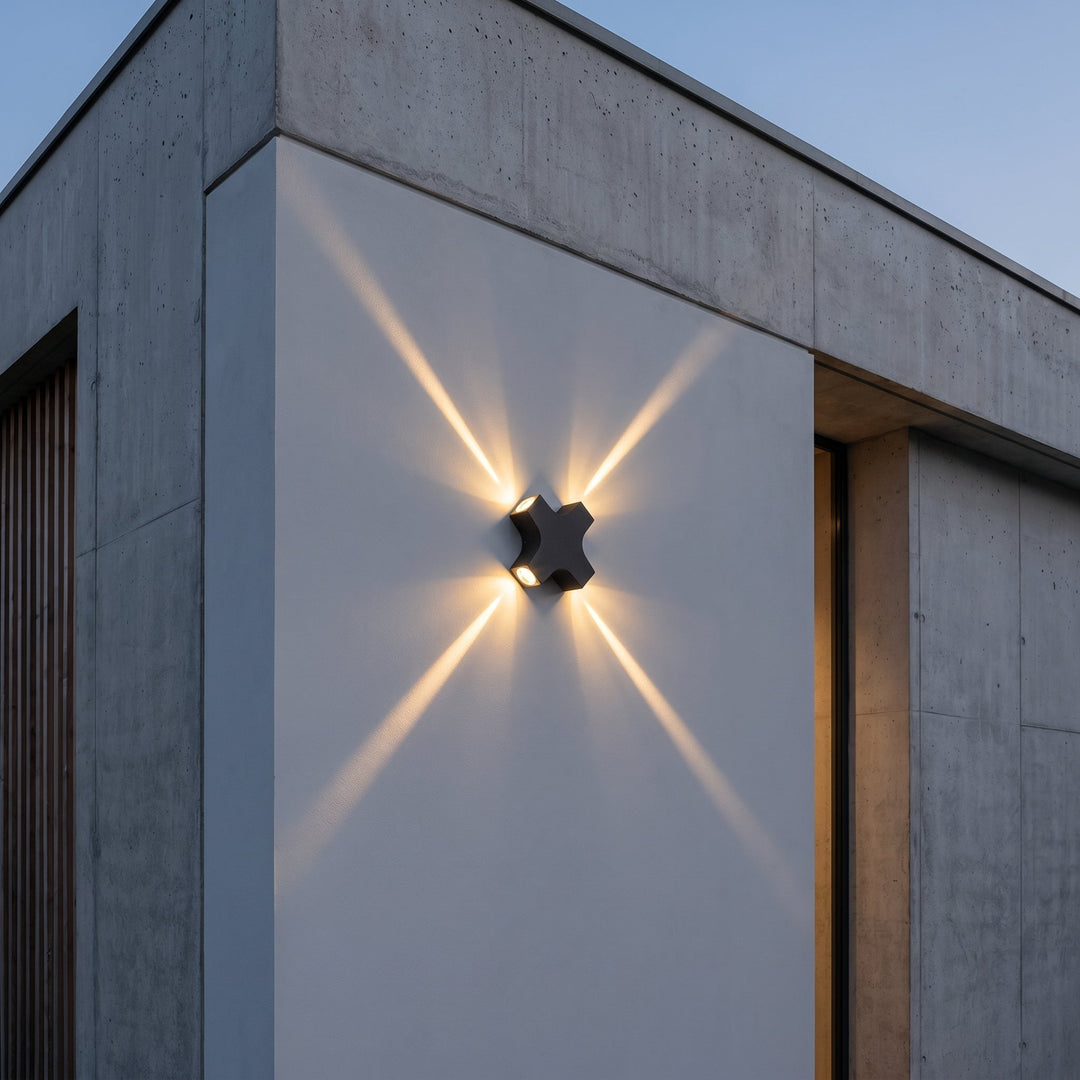 Outdoor LED 4 - Directional Cross Wall Light - Wall Light - Oaksoho