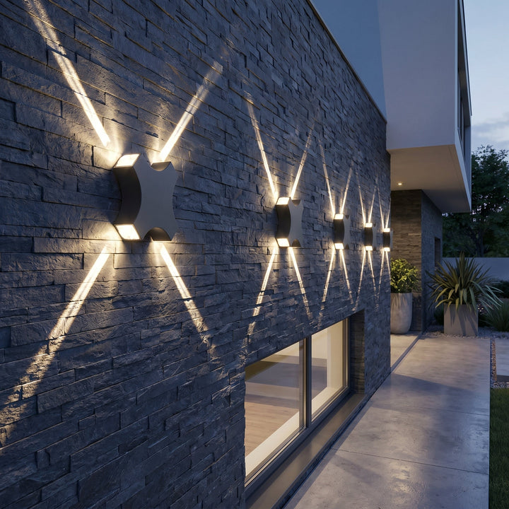 Outdoor LED 4 - Directional Cross Wall Light - Wall Light - Oaksoho
