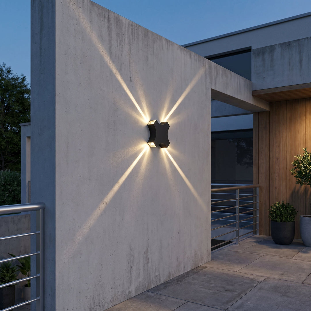 Outdoor LED 4 - Directional Cross Wall Light - Wall Light - Oaksoho