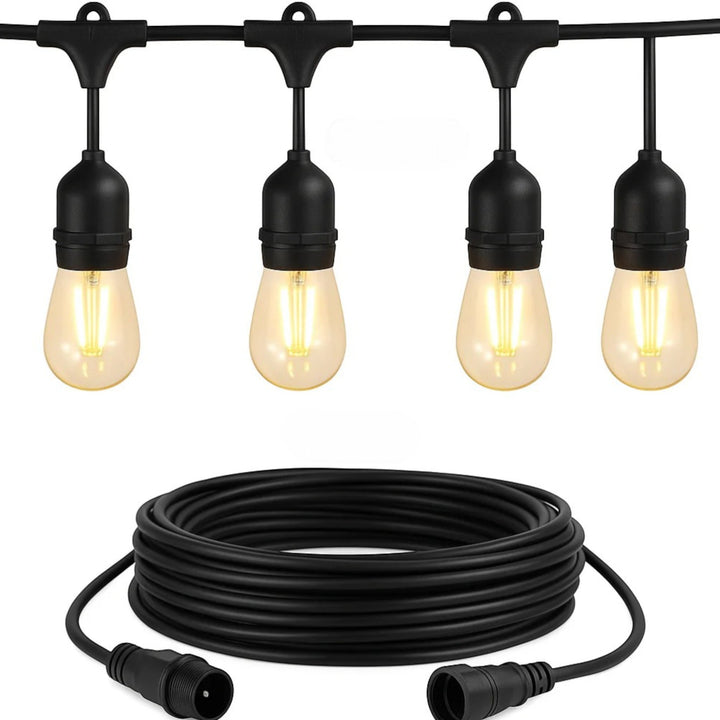 Outdoor LED string lights with hanging Edison bulbs - String Lights - 15 m – 15 lights (1W - 2700K - 220V) - Oaksoho