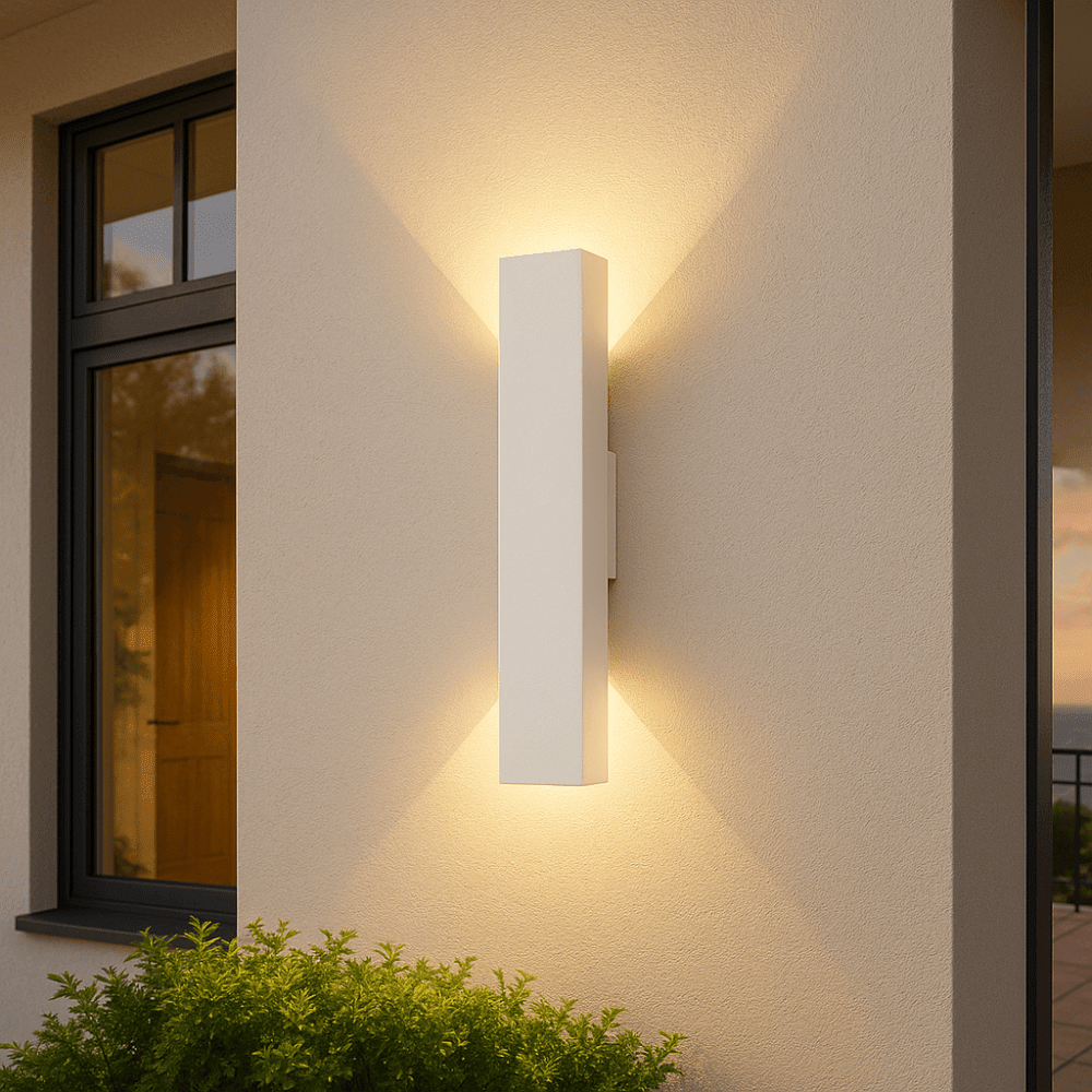 Outdoor LED Wall Light With Up and Down Rays - Wall lamp - White - Oaksoho