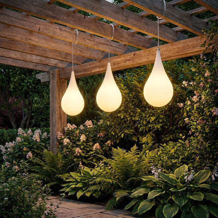 Outdoor Pendant Light in Raindrop Design - Pendant Lights - Warm White - Oaksoho