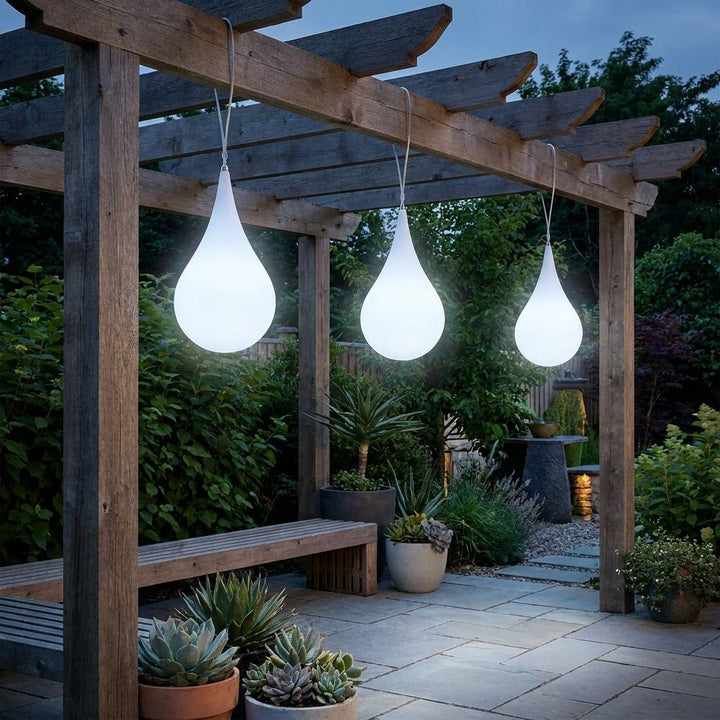 Outdoor Pendant Light in Raindrop Design - Pendant Lights - Cool White - Oaksoho