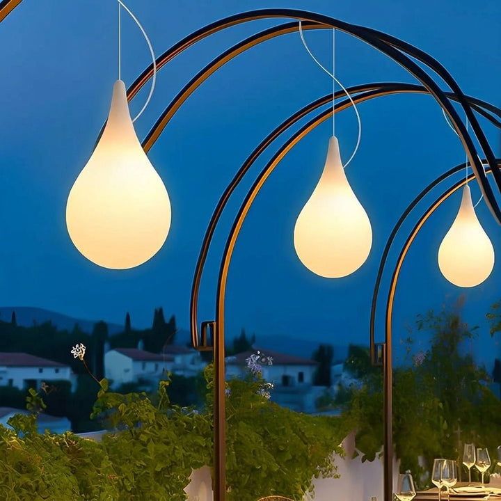 Outdoor Pendant Light in Raindrop Design - Pendant Lights - Warm White - Oaksoho