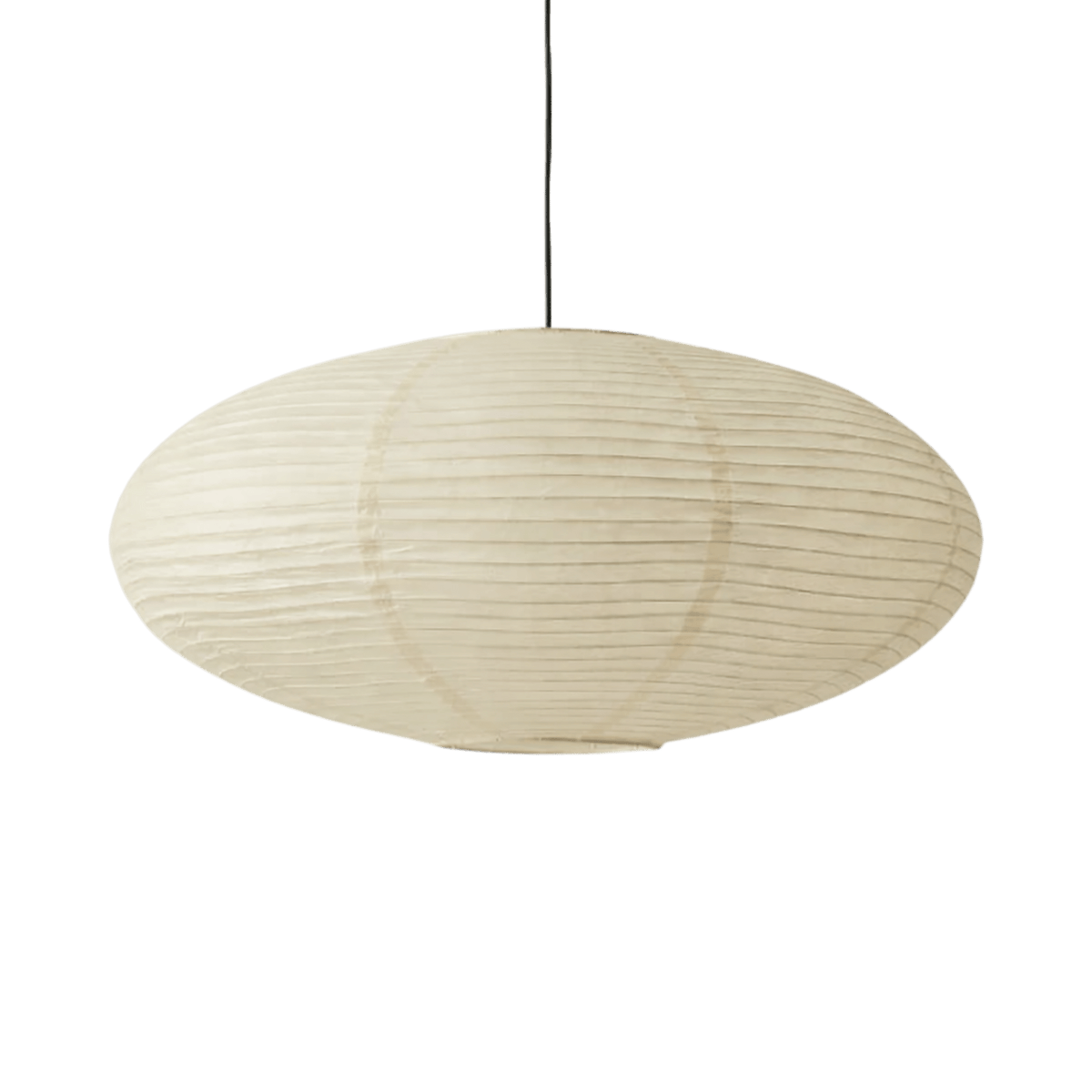 Oval Paper Shade Pendant Light with Adjustable Hanging Height - Pendant Light Fixtures - M (50 cm) - Oak Soho