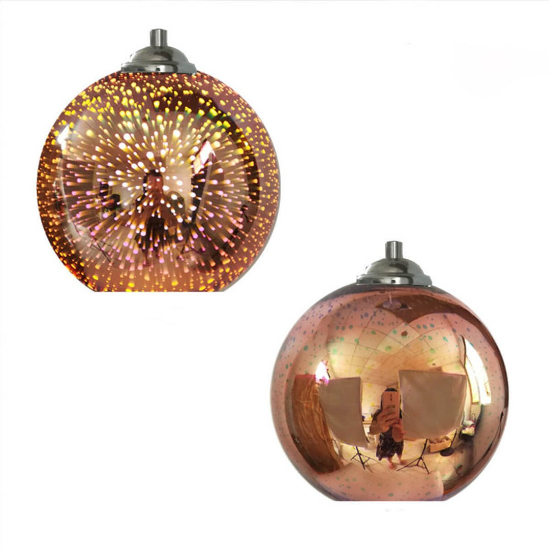 Pendant Light with 3D Firework Glass Shade - Pendant Light - Bronze - Oaksoho