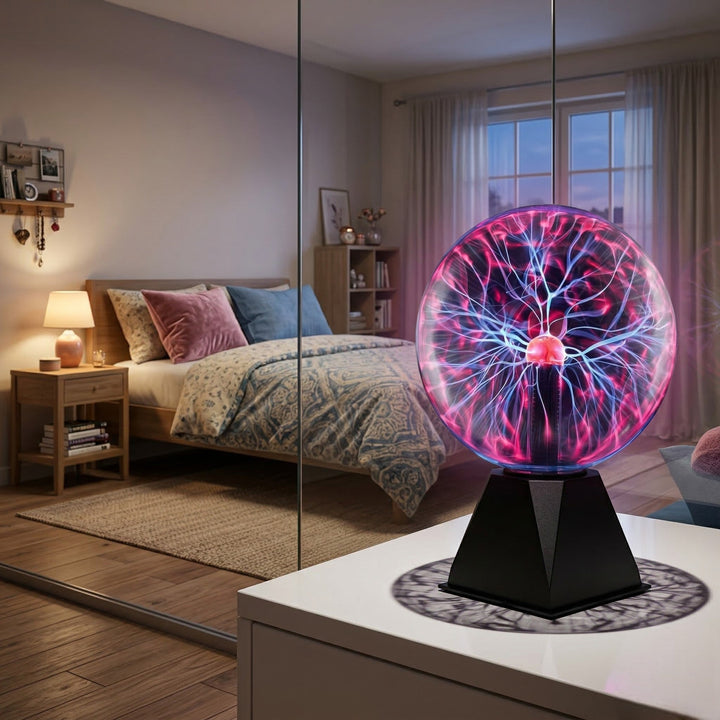 Plasma Ball Lamp with Electric Effects - Table Lamps - Black - Oaksoho