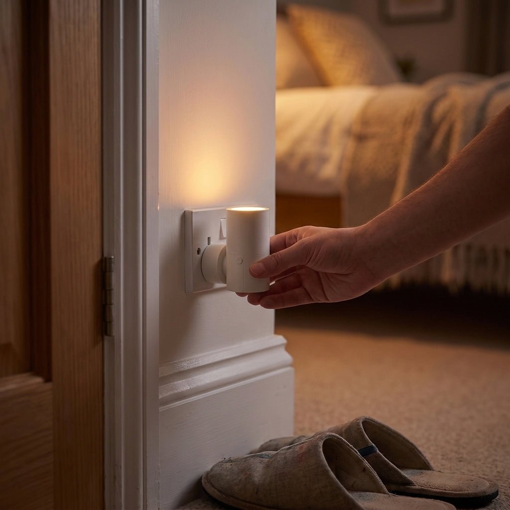 Plug In Wall Lamp with Day Night Sensor - Night Lights & Ambient Lighting - White - Oak Soho