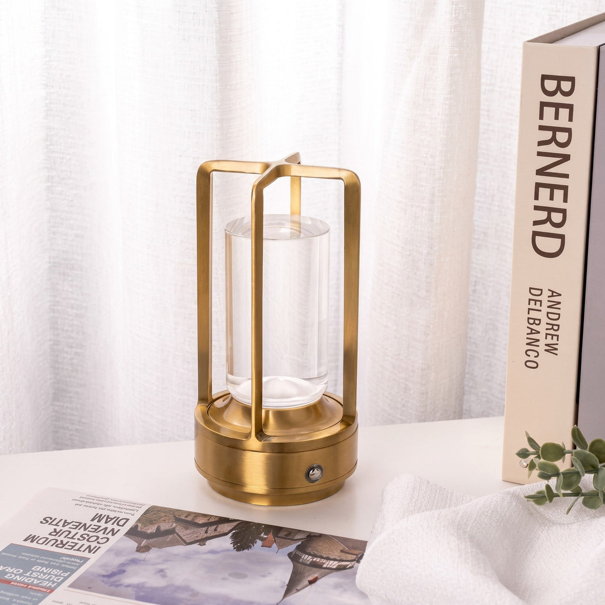 Portable LED Lantern-Style Table Lamp - Table Lamps - Black - Oaksoho