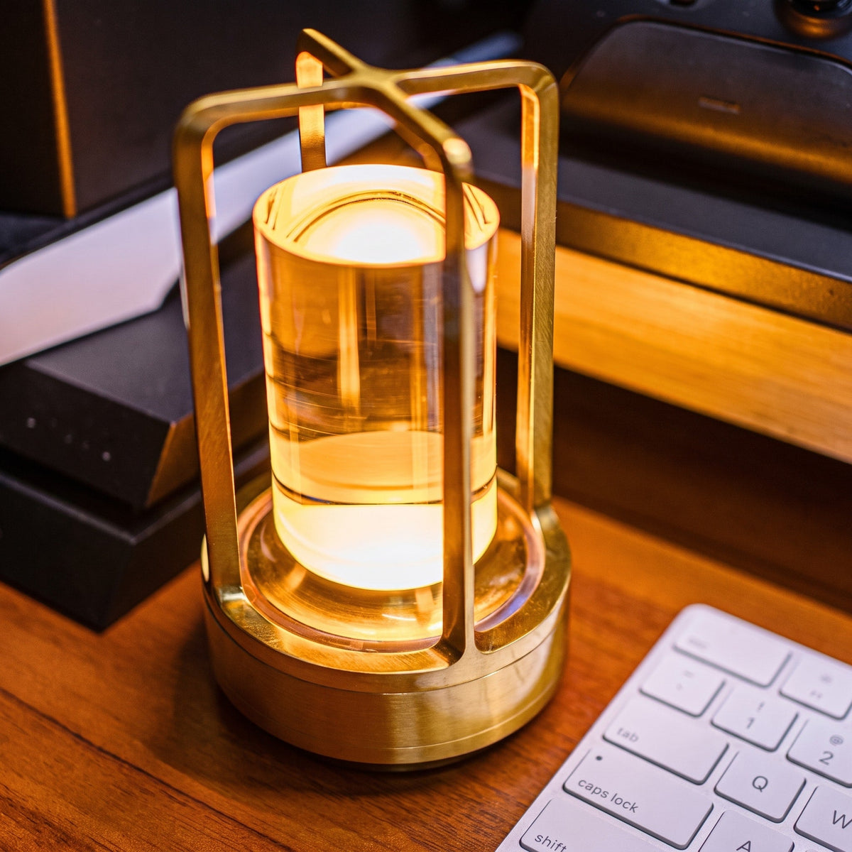 Portable LED Lantern-Style Table Lamp - Table Lamps - Black - Oaksoho