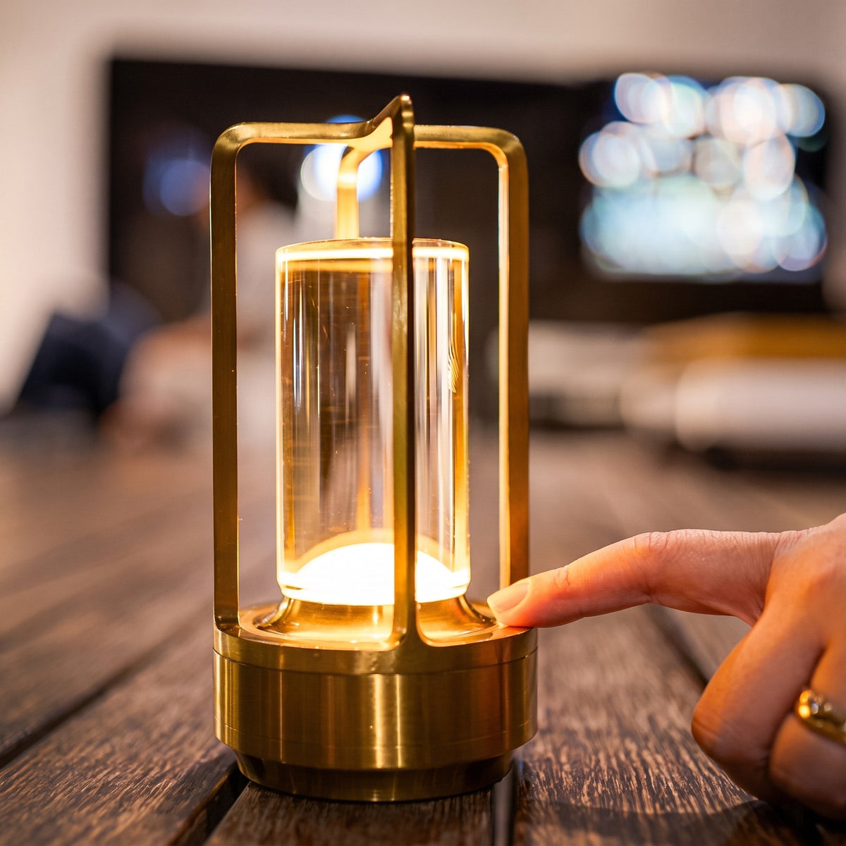Portable LED Lantern-Style Table Lamp - Table Lamps - Black - Oaksoho
