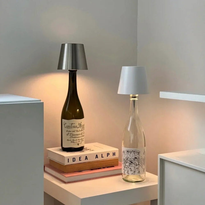 Portable LED Table Lamp Wine Bottle Attachment Design - Table Lamps - Pink - Oaksoho