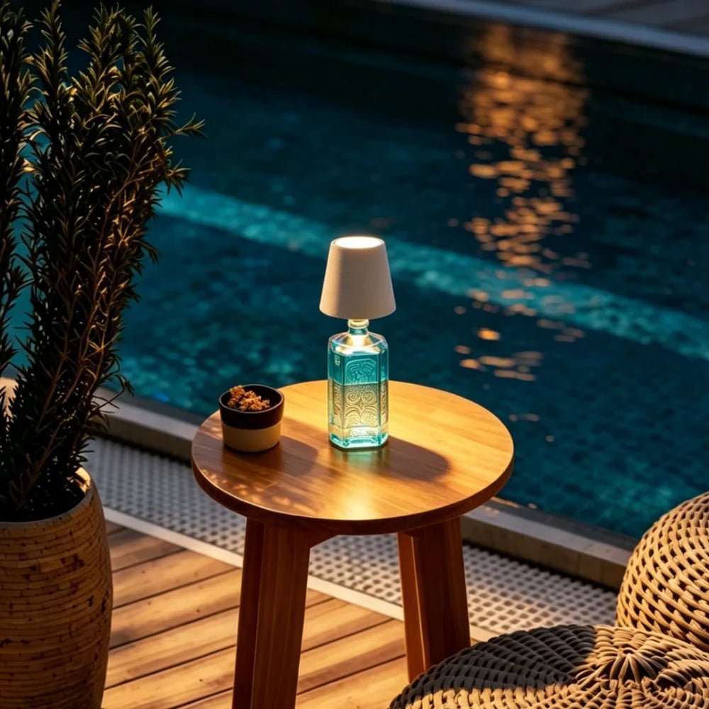 Portable LED Table Lamp Wine Bottle Attachment Design - Table Lamps - Pink - Oaksoho