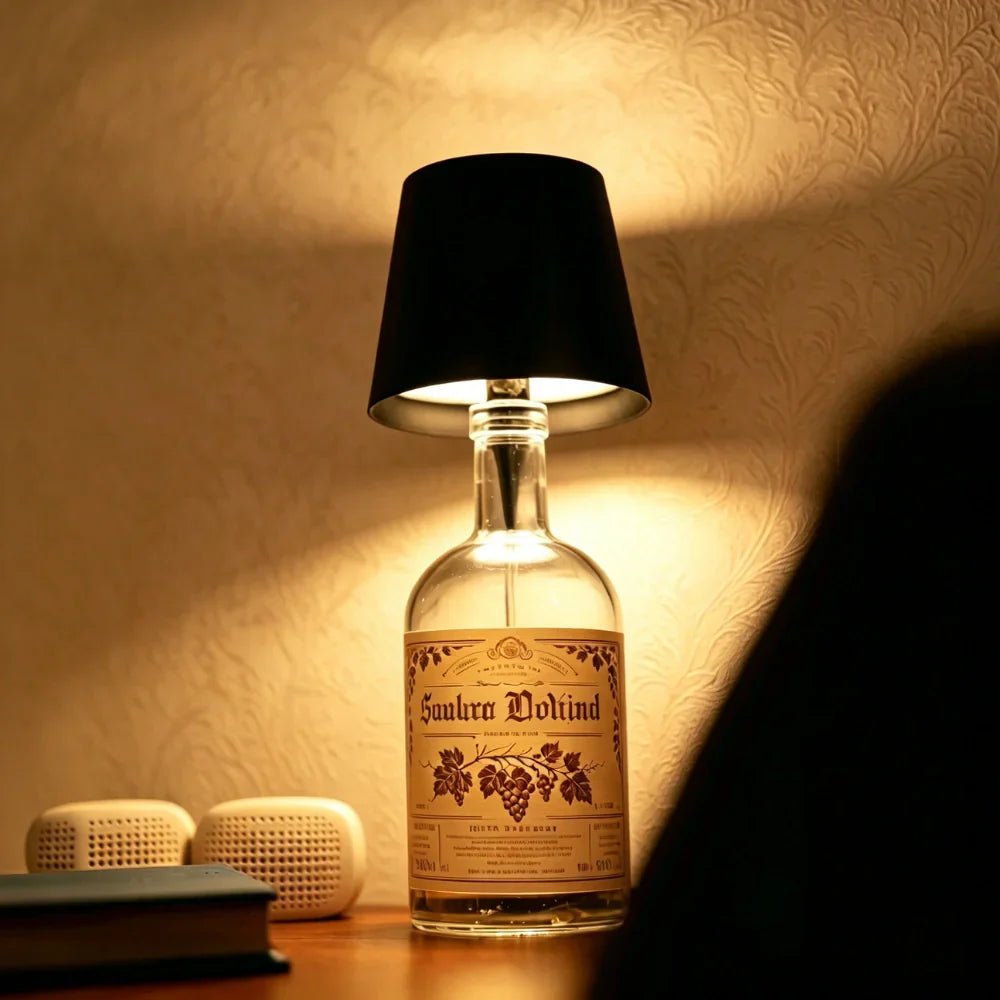 Portable LED Table Lamp Wine Bottle Attachment Design - Table Lamps - Pink - Oaksoho