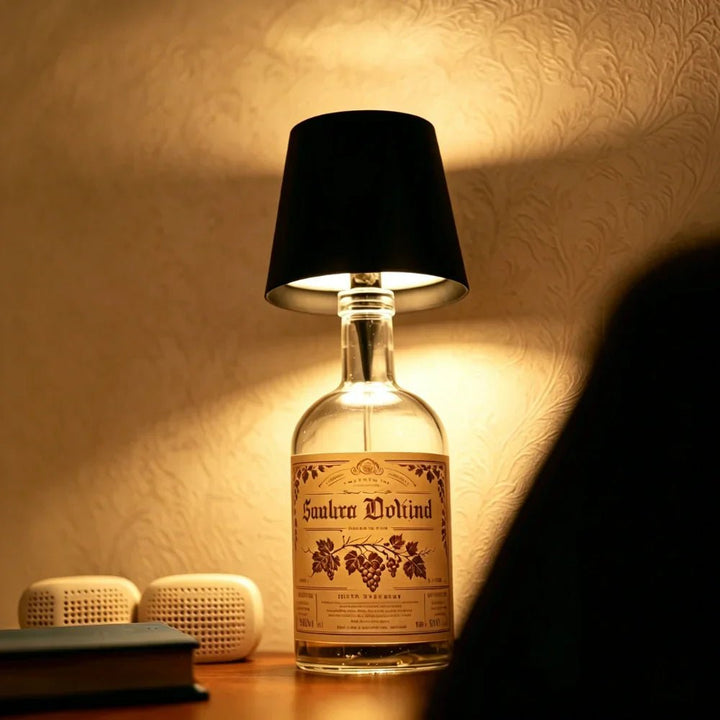 Portable LED Table Lamp Wine Bottle Attachment Design - Table Lamps - Pink - Oaksoho