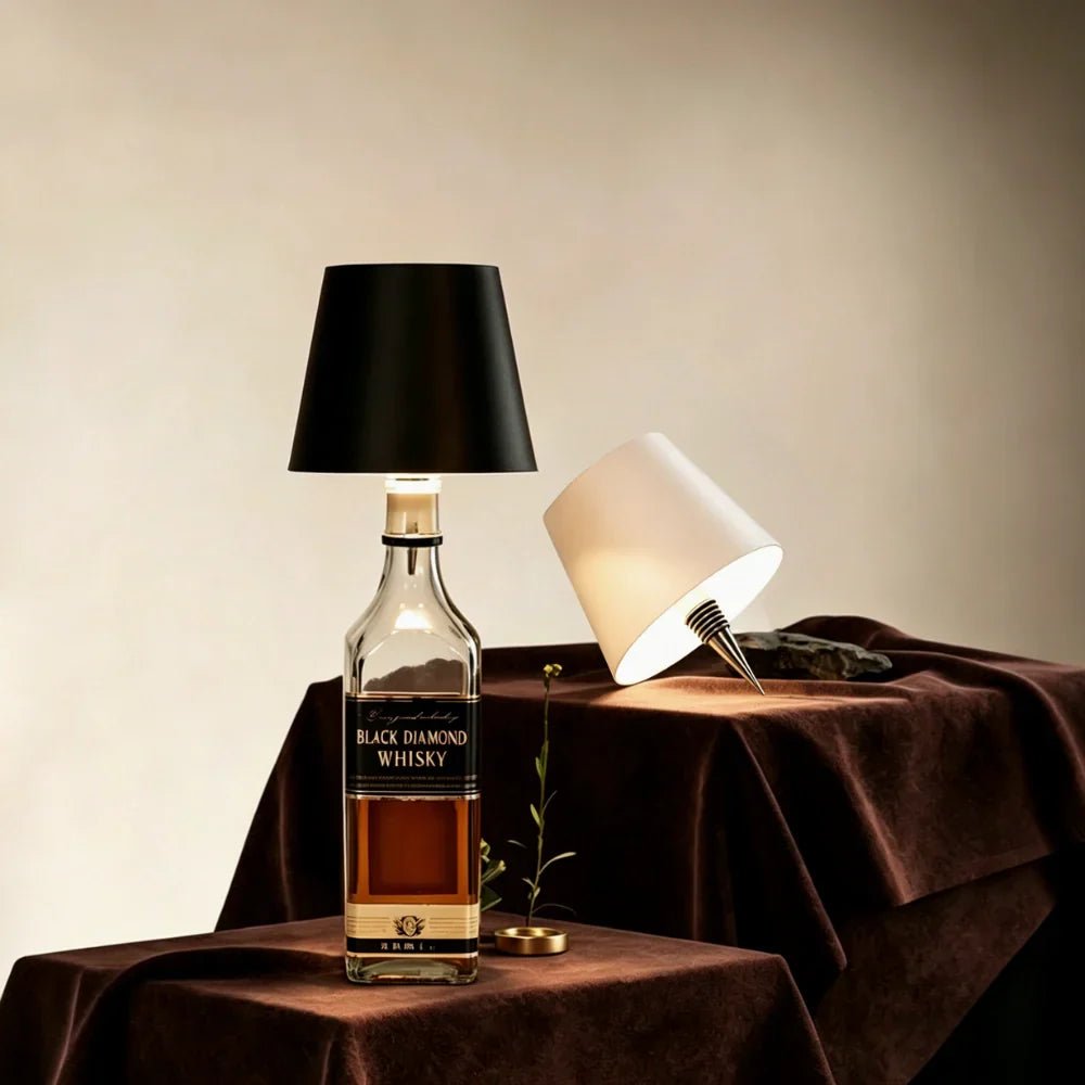 Portable LED Table Lamp Wine Bottle Attachment Design - Table Lamps - Pink - Oaksoho
