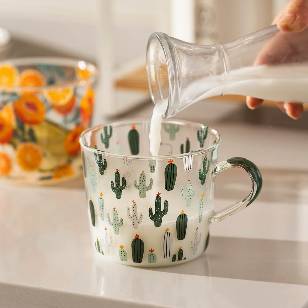 Printed Drinking Glass with Measurement Scale - Drinking Glass - Green - Oaksoho