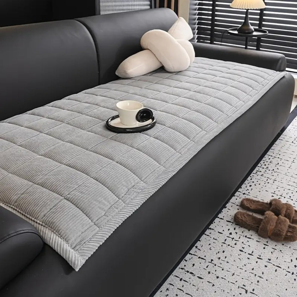 Quilted Sofa Protector - Sofa Protector - Silver - Oaksoho