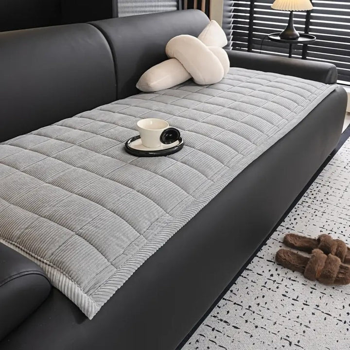 Quilted Sofa Protector - Sofa Protector - Silver - Oaksoho