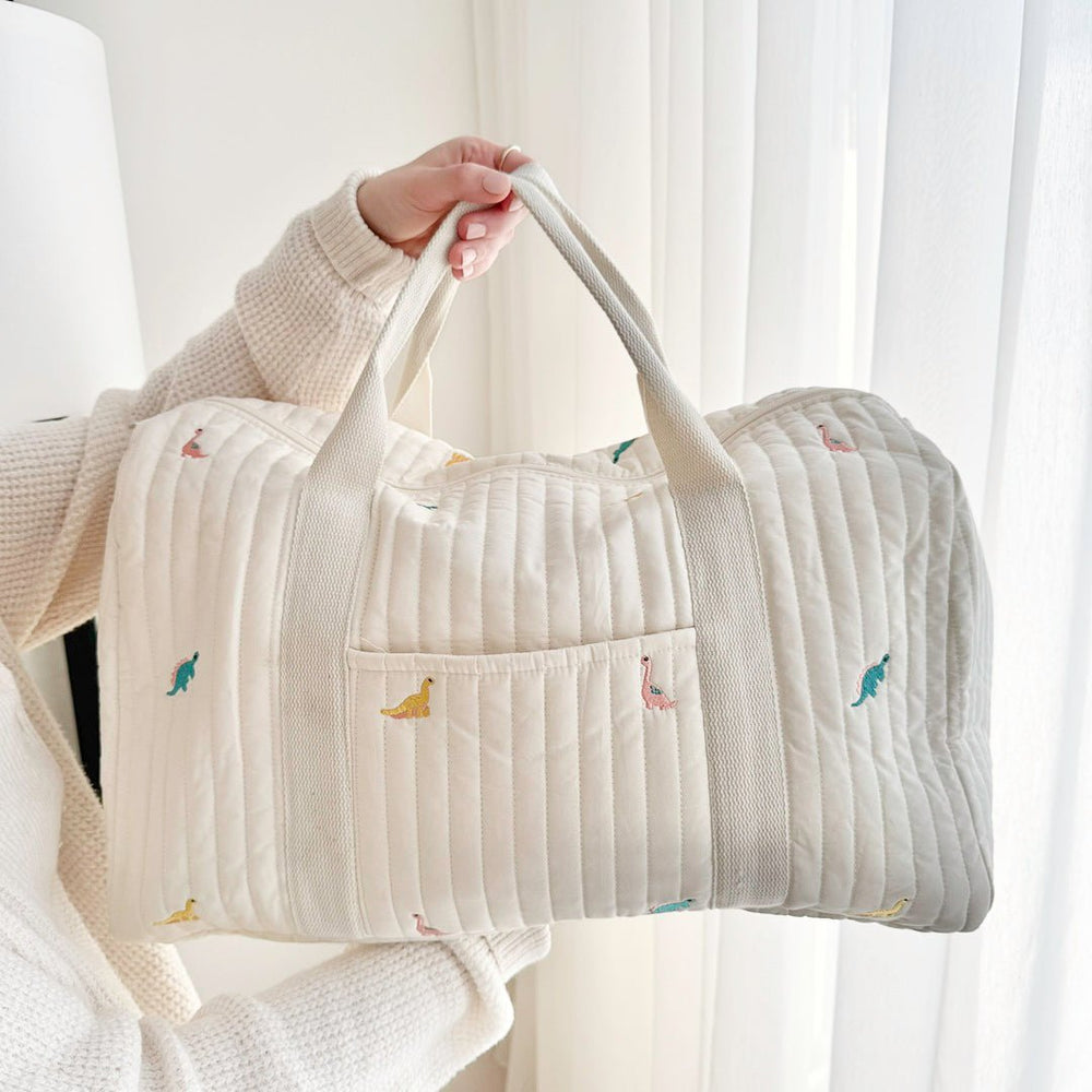 Quilted Travel Bag with Embroidery Design - Bag - Dinosaur - Oaksoho