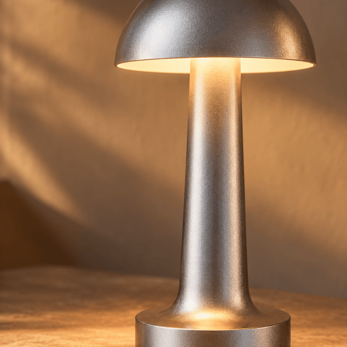 Rechargeable LED Table Lamp with Touch Switch Control - Table Lamps - Silver - Oak Soho