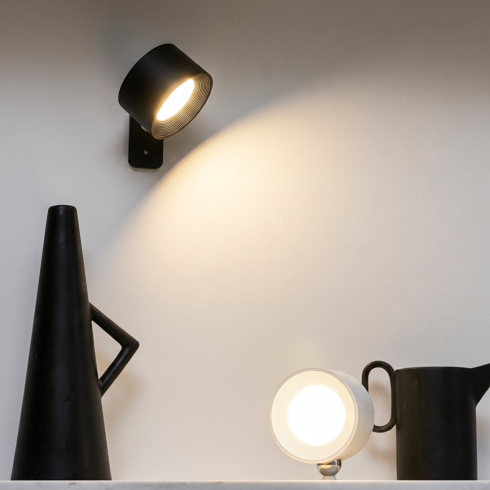 Rechargeable Magnetic LED Spot Wall Light - Wall Light - Black - Oaksoho