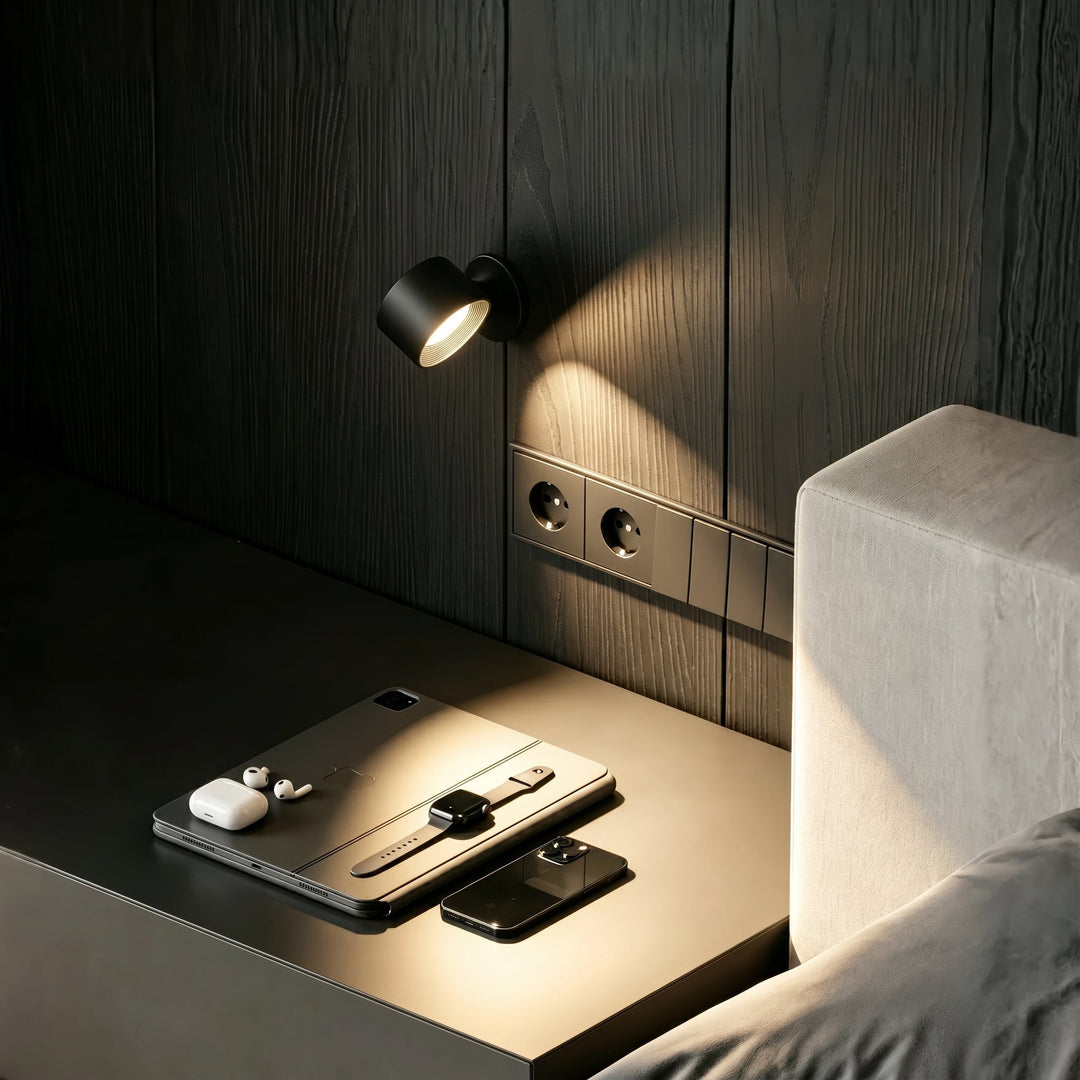Rechargeable Magnetic LED Spot Wall Light - Wall Light - Black - Oaksoho
