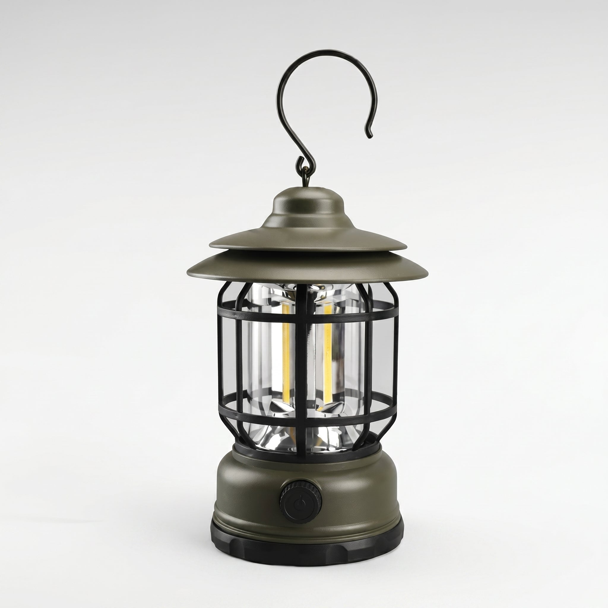 Rechargeable Vintage LED Camping Lantern - Camping light - Olive Green - Oaksoho