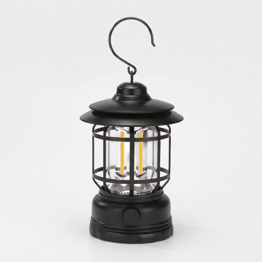 Rechargeable Vintage LED Camping Lantern - Camping light - Black - Oaksoho
