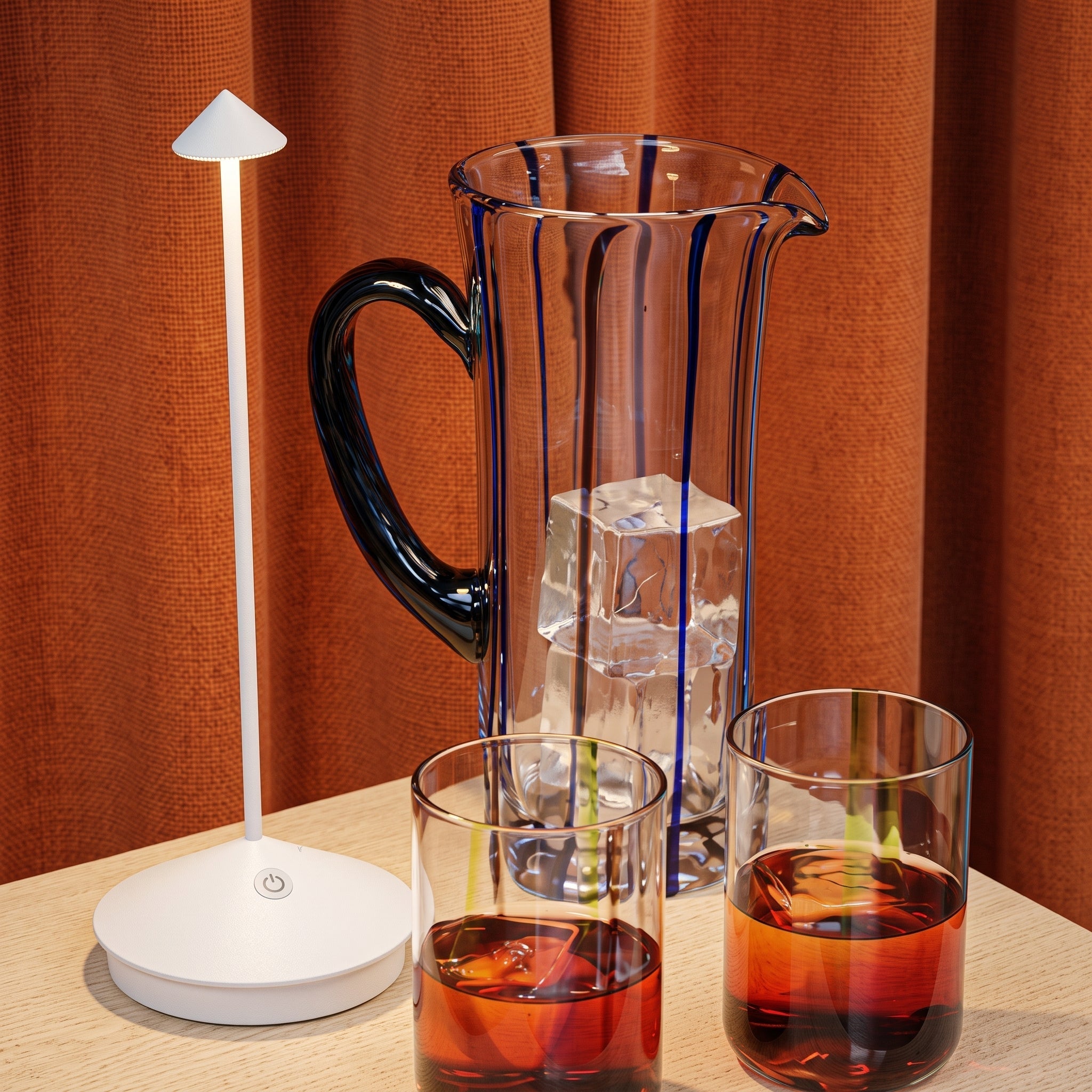 Rechargeable Wireless Slim Cone LED Table Lamp - Table Lamps - White - Oaksoho