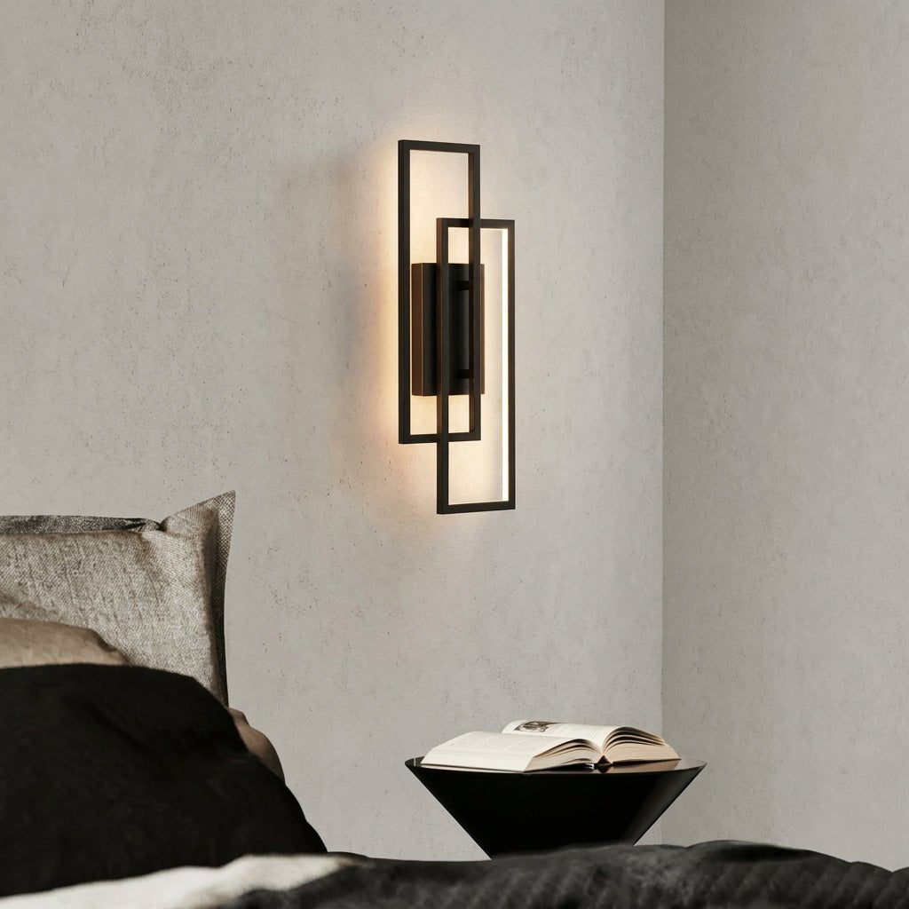 Rectangular Geometric LED Wall Light with Three Colour Settings - Wall Light Fixtures - Oaksoho
