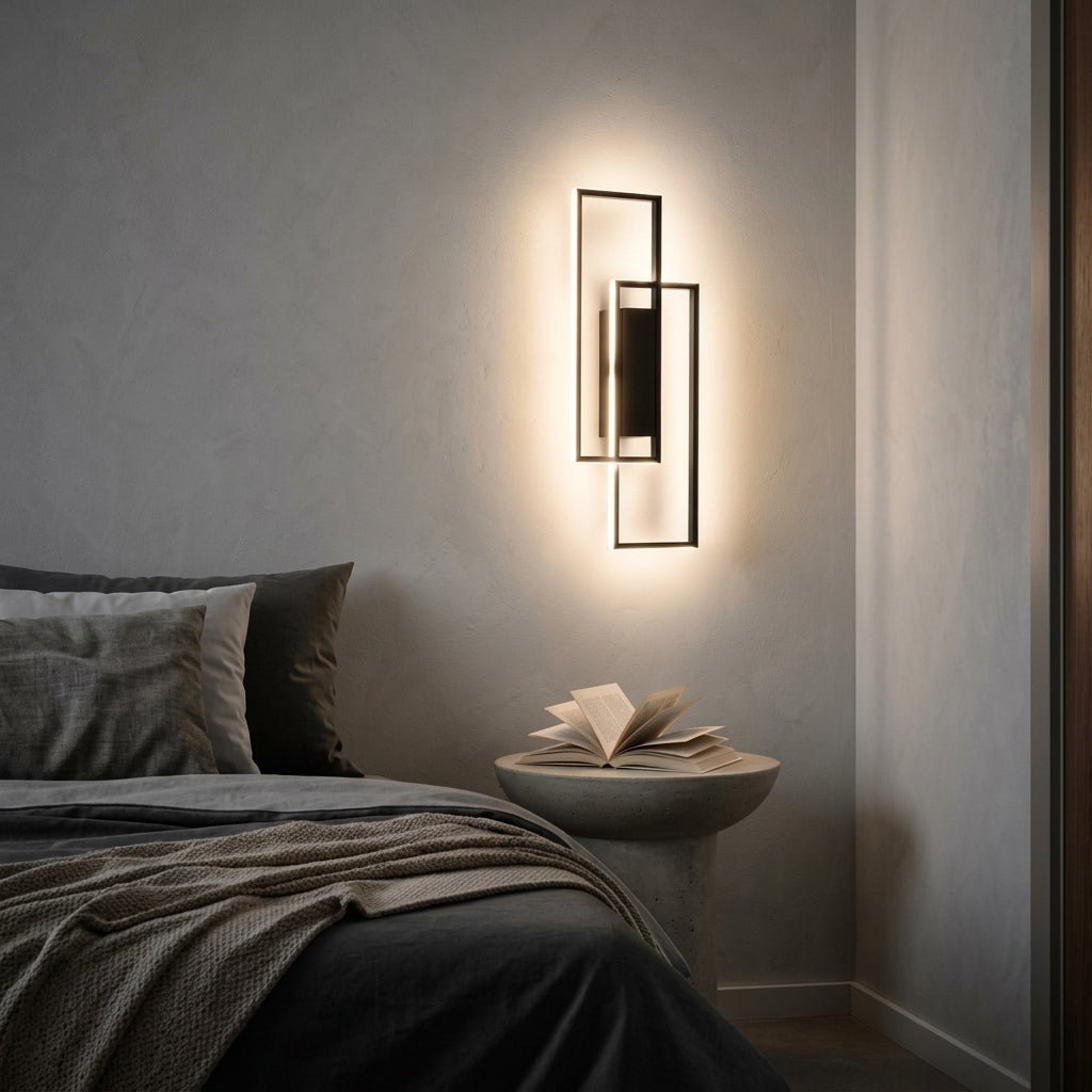 Rectangular Geometric LED Wall Light with Three Colour Settings - Wall Light Fixtures - Oaksoho