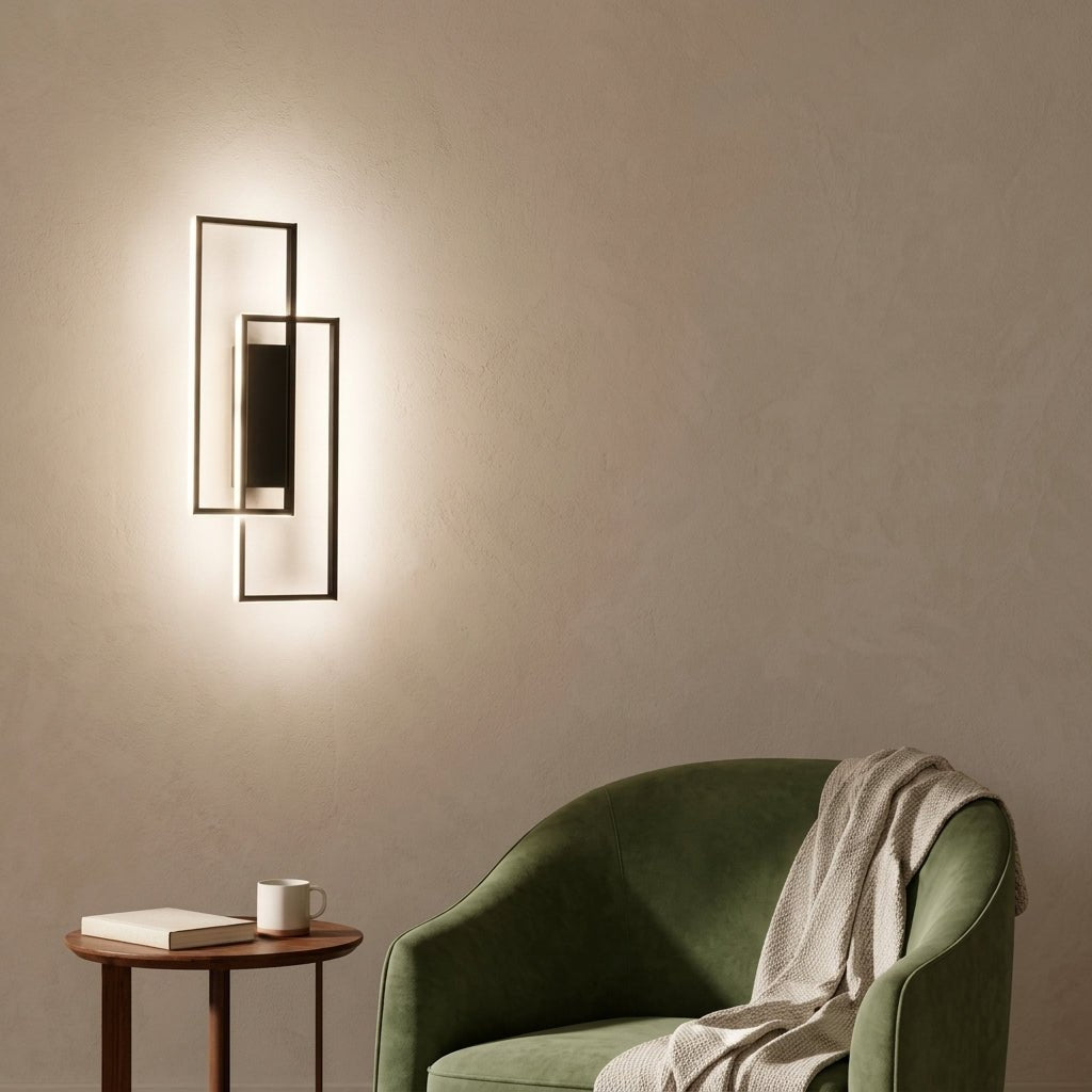 Rectangular Geometric LED Wall Light with Three Colour Settings - Wall Light Fixtures - Oaksoho