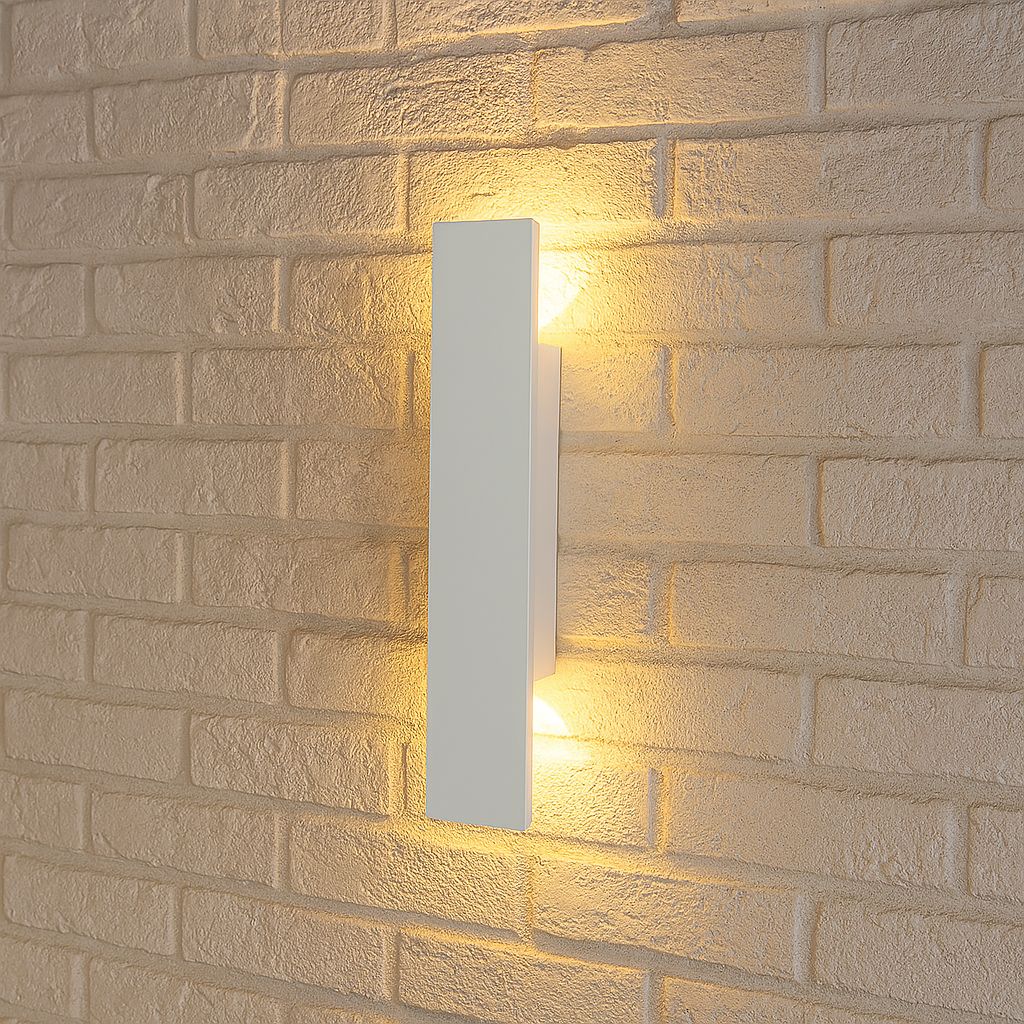 Rectangular LED outdoor wall light with up and down light - Wall Lights - 18W - Oaksoho