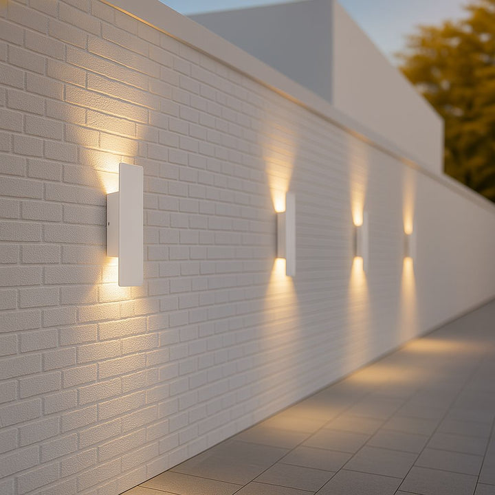 Rectangular LED outdoor wall light with up and down light - Wall Lights - 24W - Oaksoho